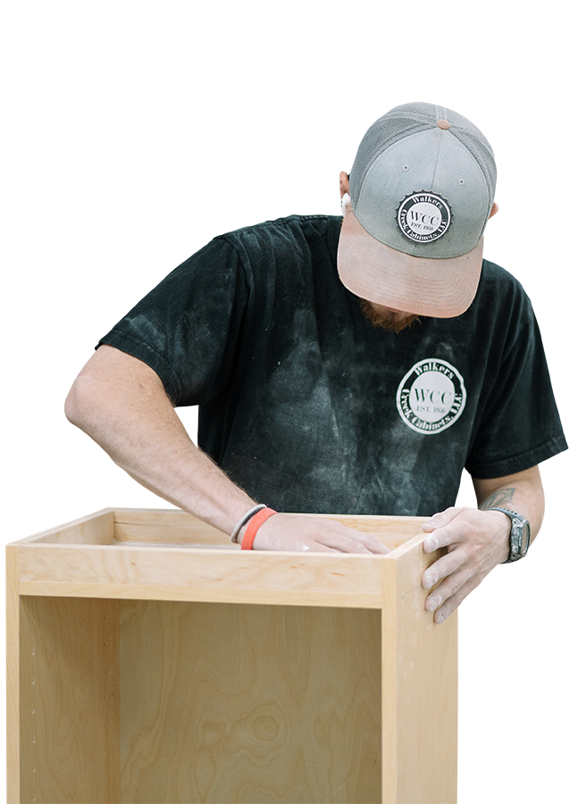 Sanding a Cabinet